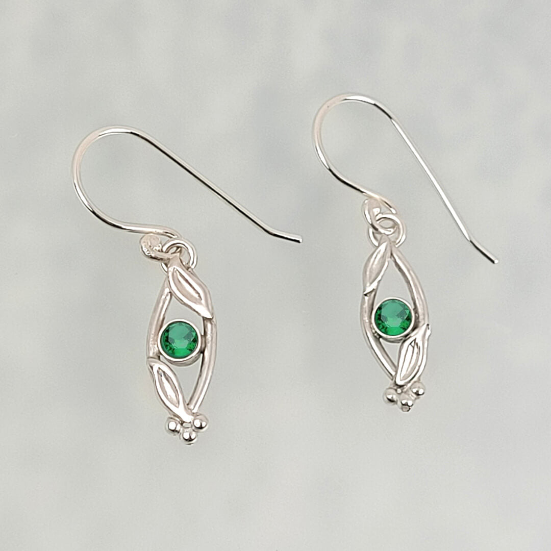 New Emerald earrings hotsell in sterling silver