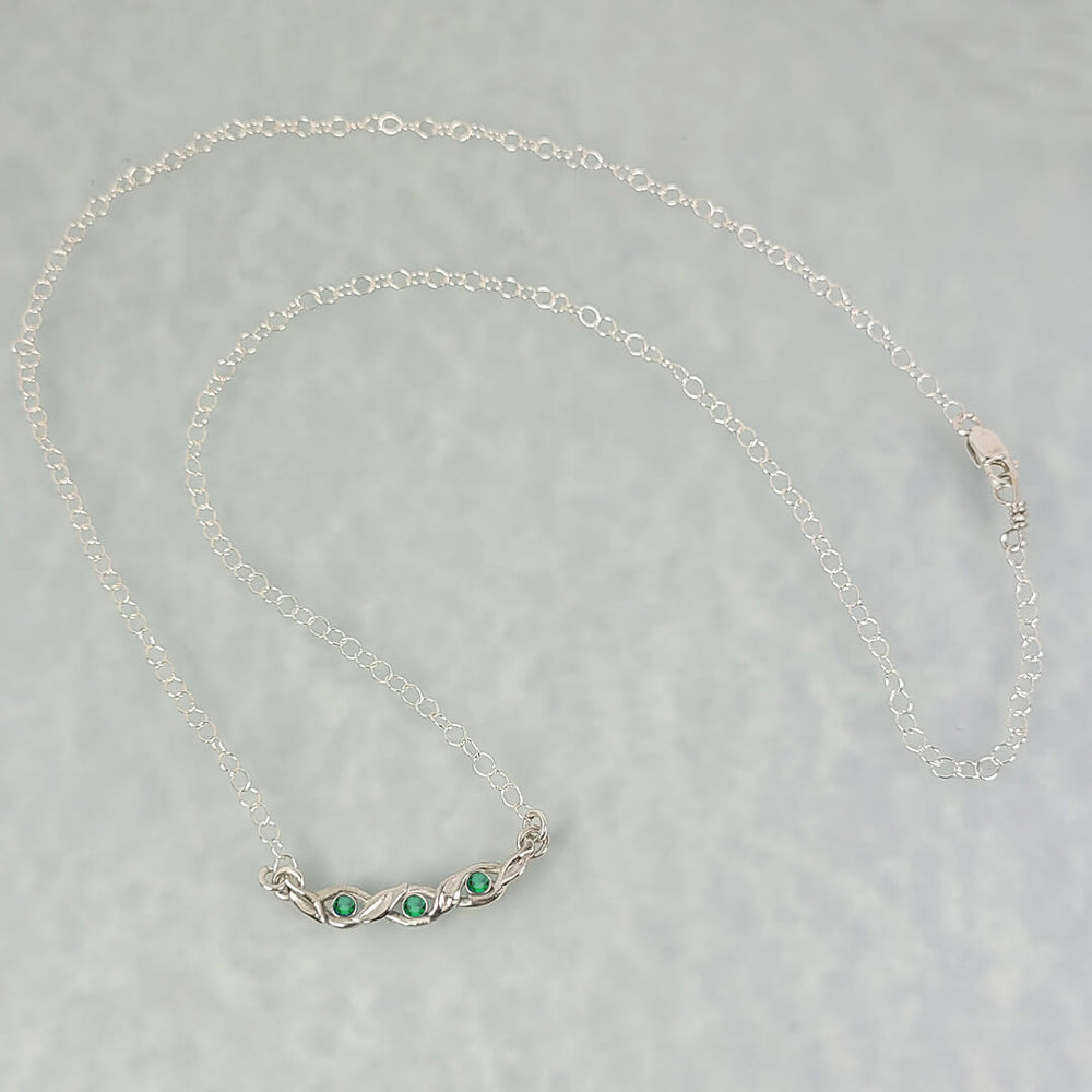 Emerald Vine Necklace in Sterling Silver