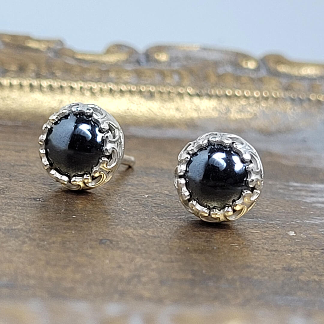 Witching Hour Hematite Stud Earrings