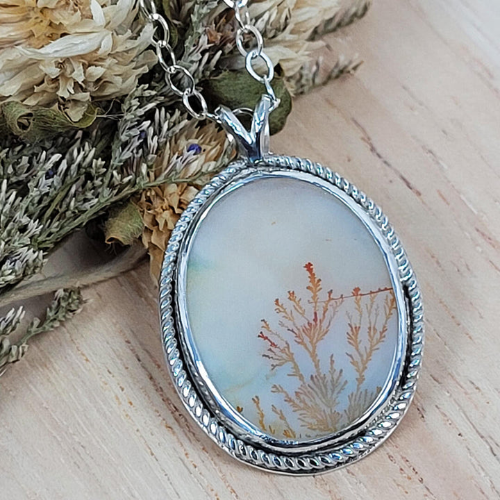 Branch Scenic Dendritc Agate Necklace in Sterling Silver