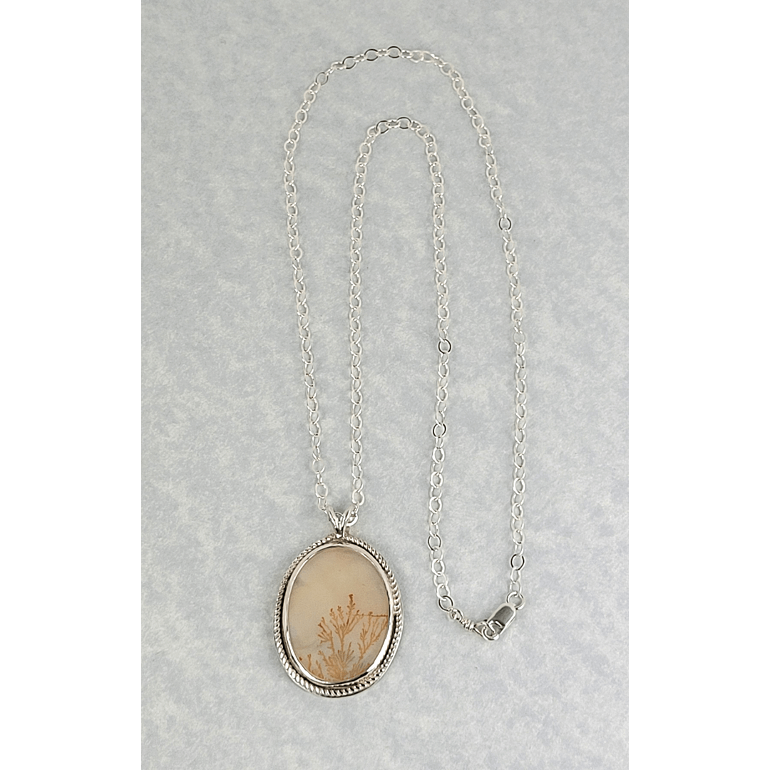 Branch Scenic Dendritc Agate Necklace in Sterling Silver
