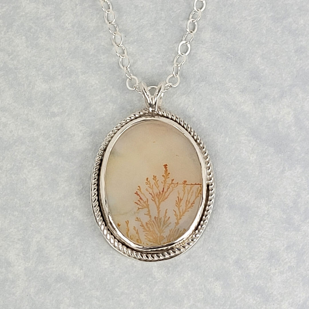 Branch Scenic Dendritc Agate Necklace in Sterling Silver
