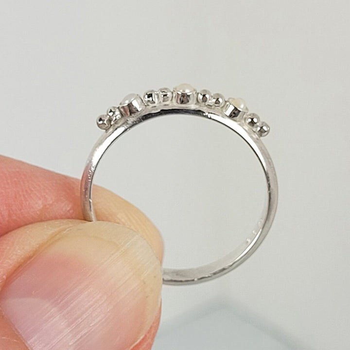 Pearl Curved Band Setting in Sterling Silver
