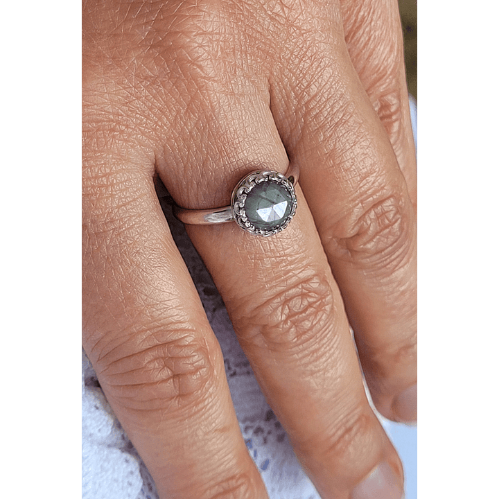 Silvery Gray Sapphire Ring in Sterling Silver