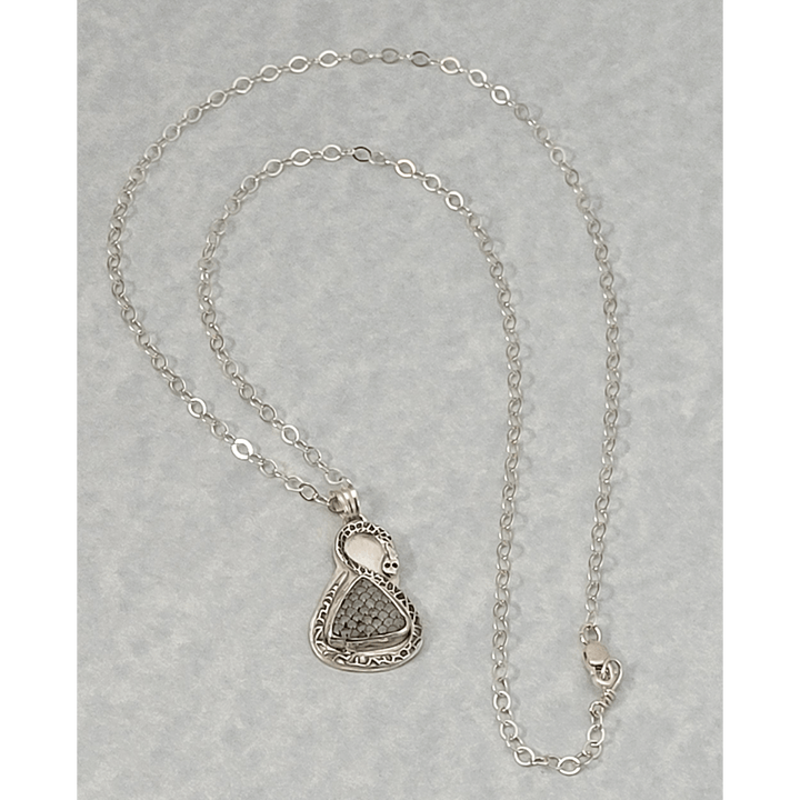 Wrasse Snakeskin Agate Stone Snake Necklace in Sterling Silver