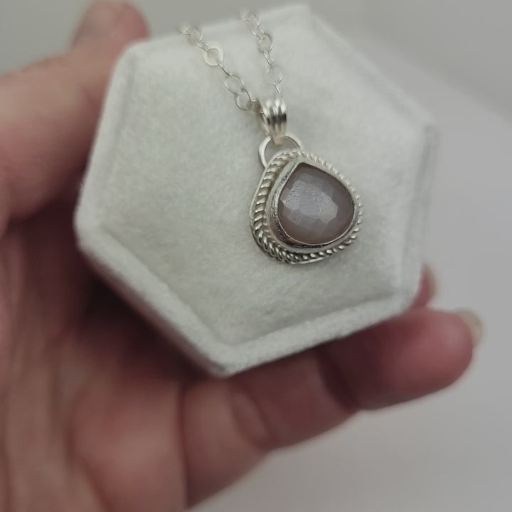 chocolate moonstone pendant necklace