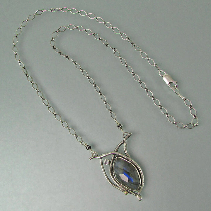 Branch necklace with labradorite