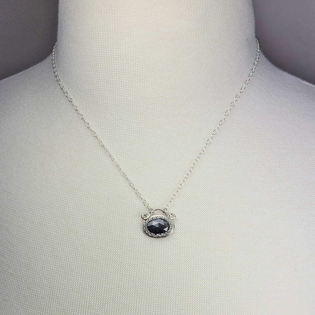 Gray Sapphire Necklace in Sterling Silver