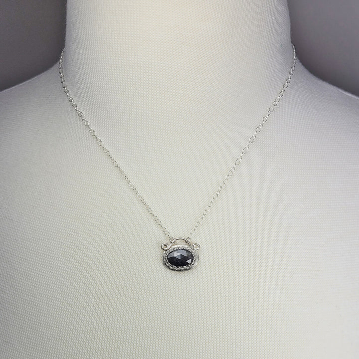 Gray Sapphire Necklace in Sterling Silver