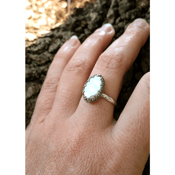 Pearl Marquise Ring in Sterling Silver