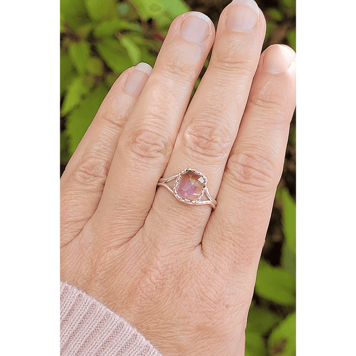 rose cut ametrine ring in sterling silver