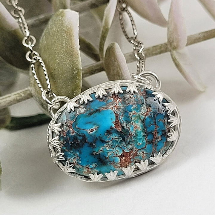 Egyptian Turquoise Necklace in Sterling Silver