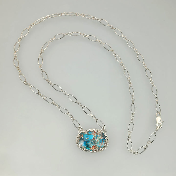 Egyptian Turquoise Necklace in Sterling Silver