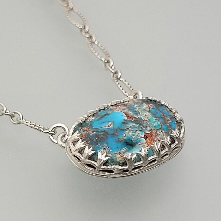 Egyptian Turquoise Necklace in Sterling Silver
