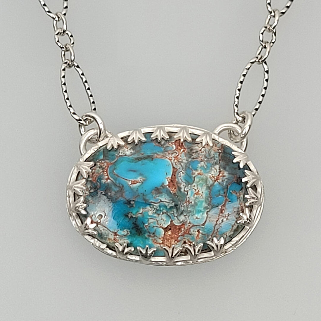 Egyptian Turquoise Necklace in Sterling Silver