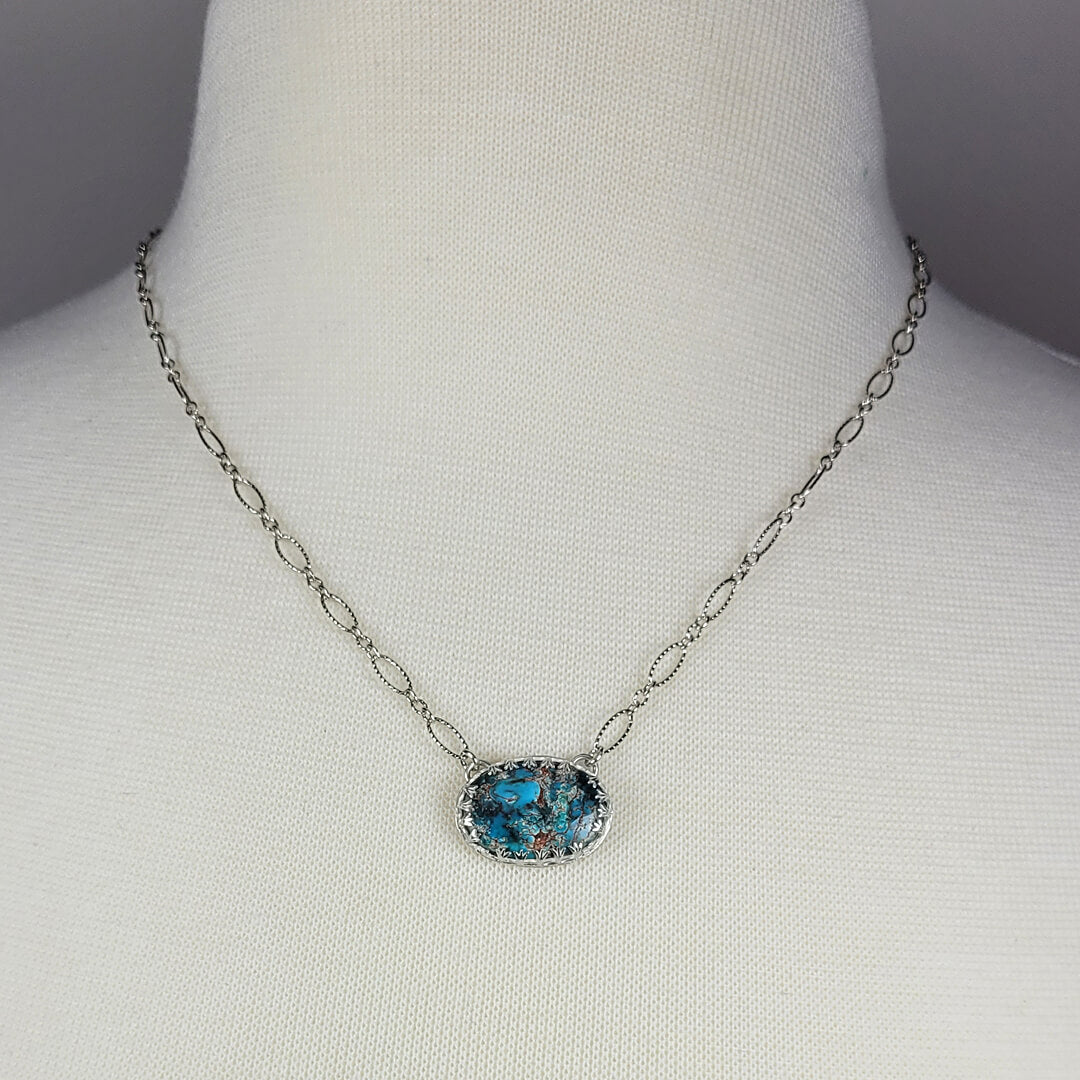 Egyptian Turquoise Necklace in Sterling Silver