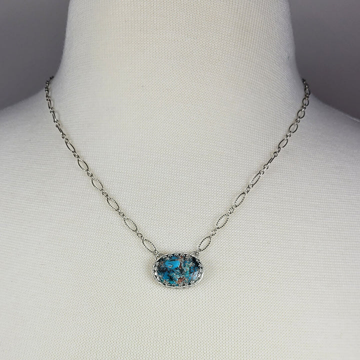 Egyptian Turquoise Necklace in Sterling Silver
