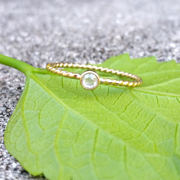 diamond stacking ring in 14kt gold