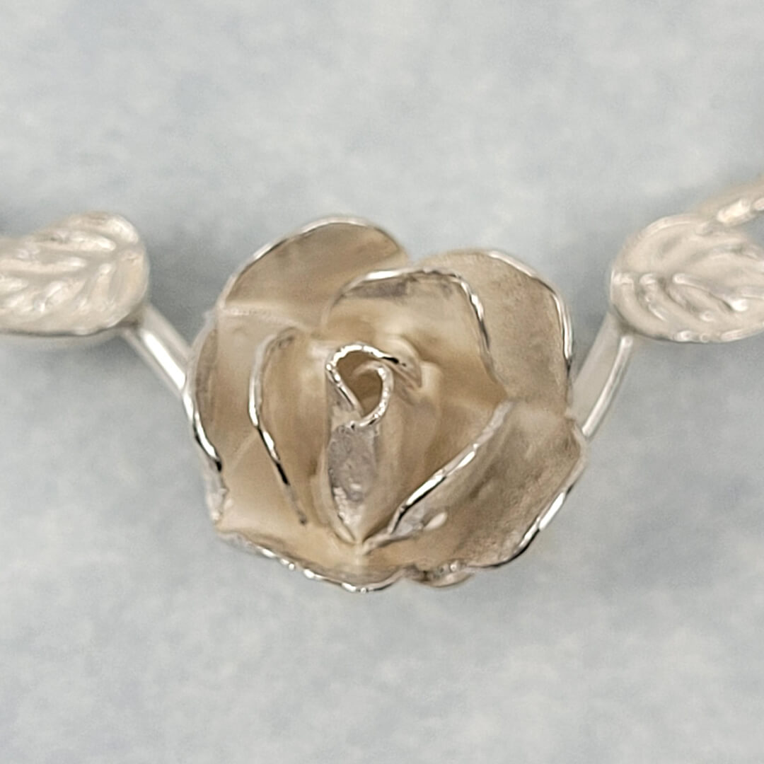 sterling silver rose necklace