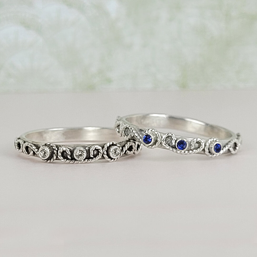 Sapphire Engagement Bands, Wedding Bands