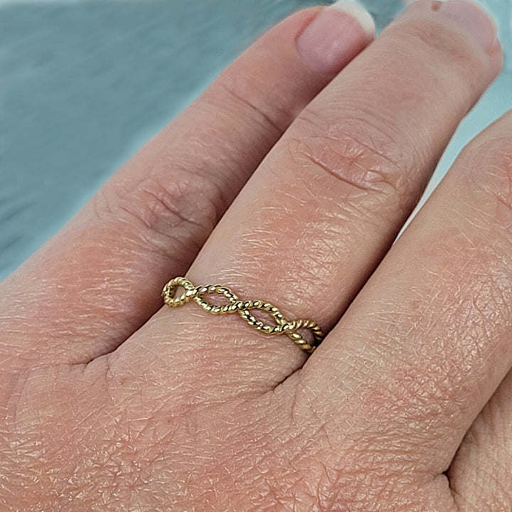 14kt Gold Twine Braided Ring Band