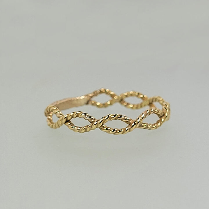 14kt Gold Twine Braided Ring Band