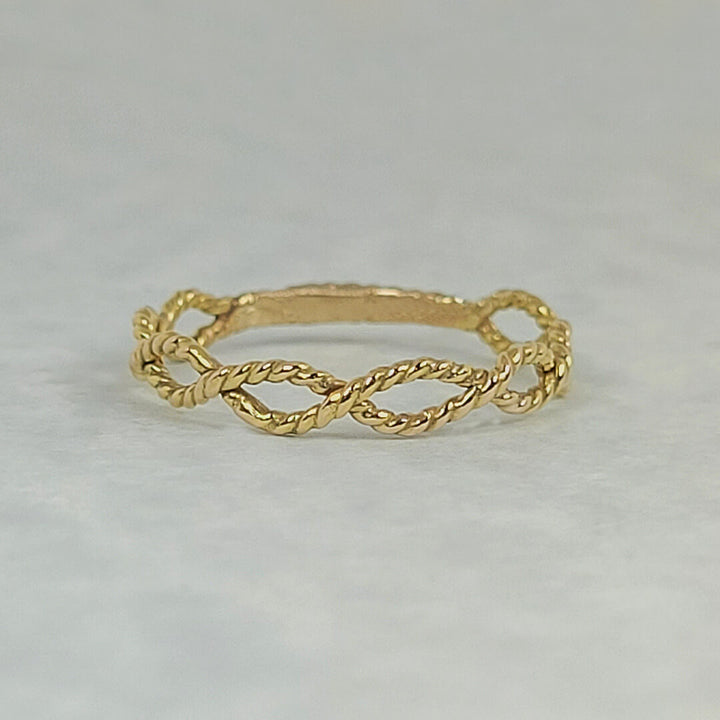 14kt Gold Twine Braided Ring Band