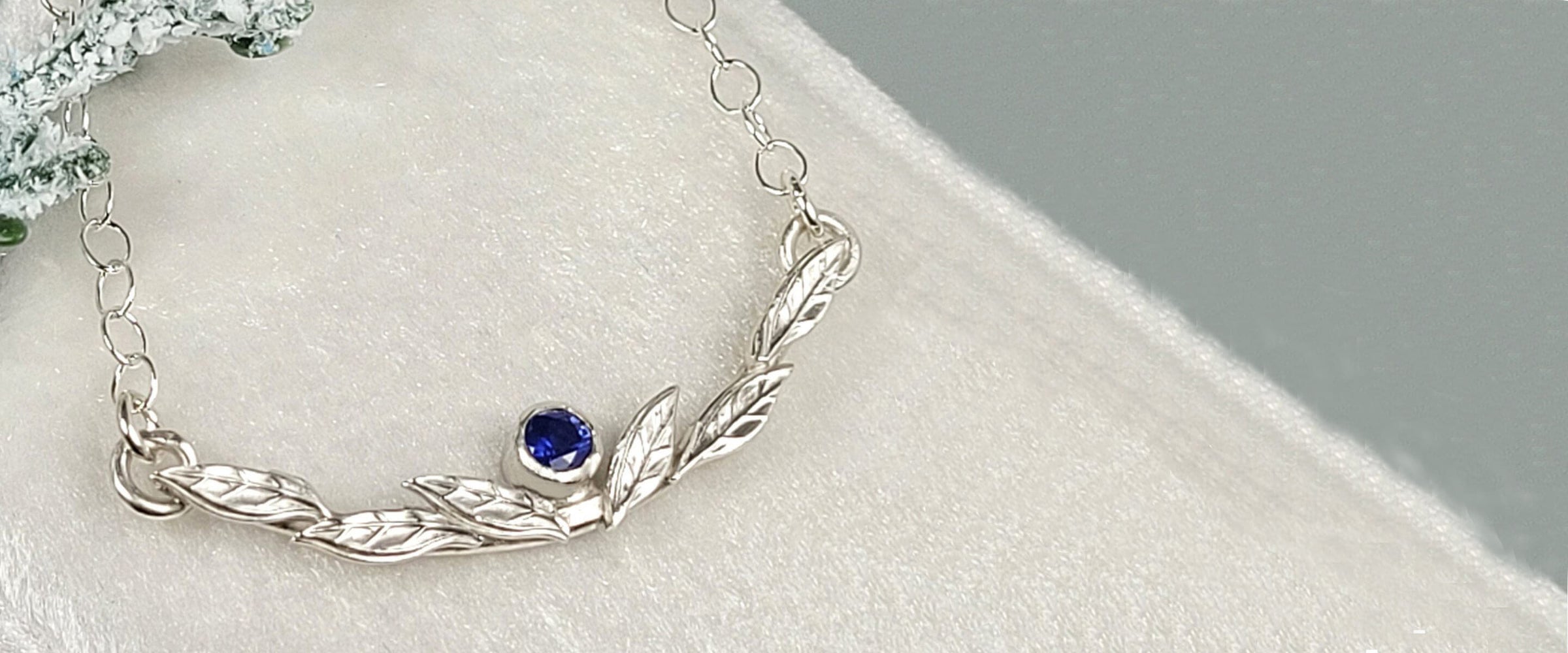 Leafy Vine Sapphire Necklace - Sapphire Jewelry