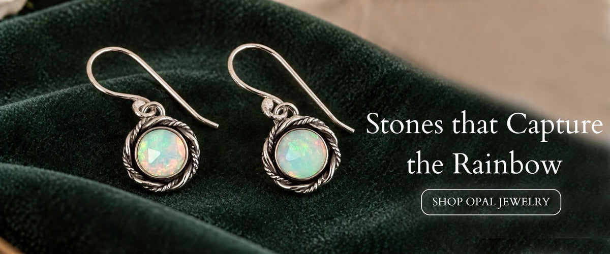 Victoriana Opal Drop Earrings - October's Opal Birthstone Jewelry