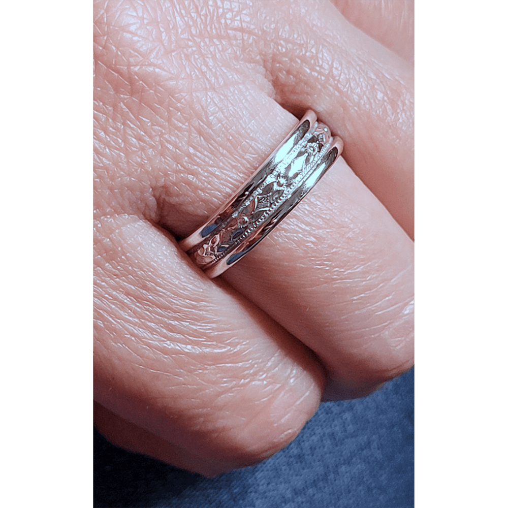 Edwardian-inspired vintage style classic men's 6mm wedding band 6mm wide in sterling silver 