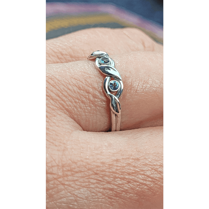 Braided Vine London Blue Topaz Ring in Sterling Silver