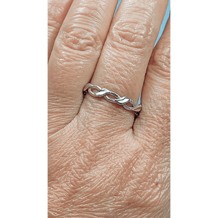 Entwined Leaf and Vine Ring in Sterling Silver