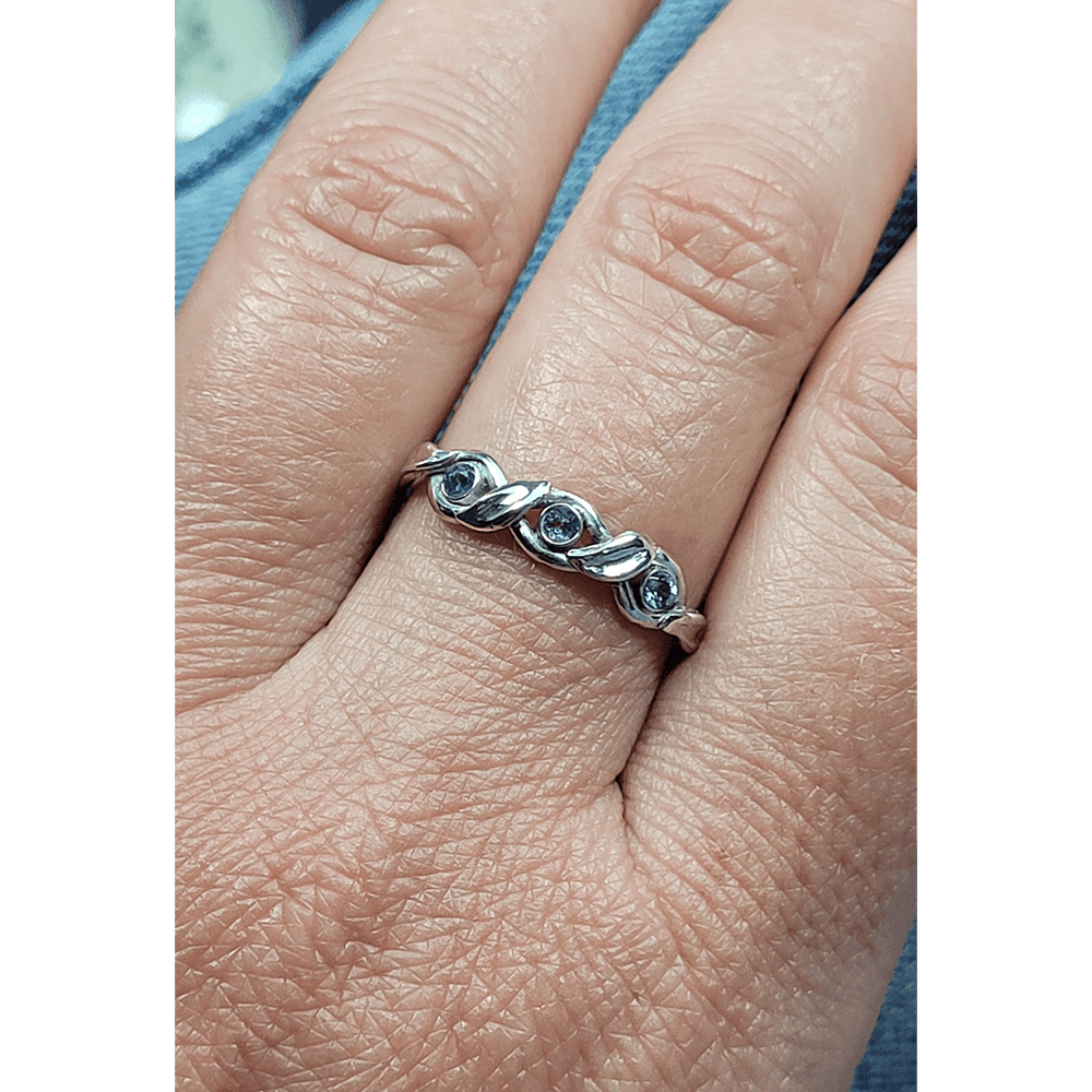 Braided Vine Tanzanite Ring in Sterling Silver