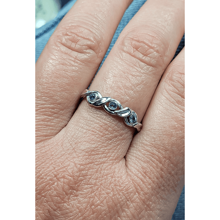 Braided Vine Tanzanite Ring in Sterling Silver