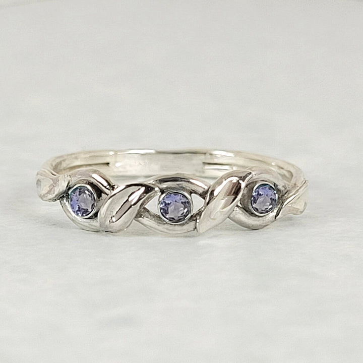 Braided Vine Tanzanite Ring in Sterling Silver