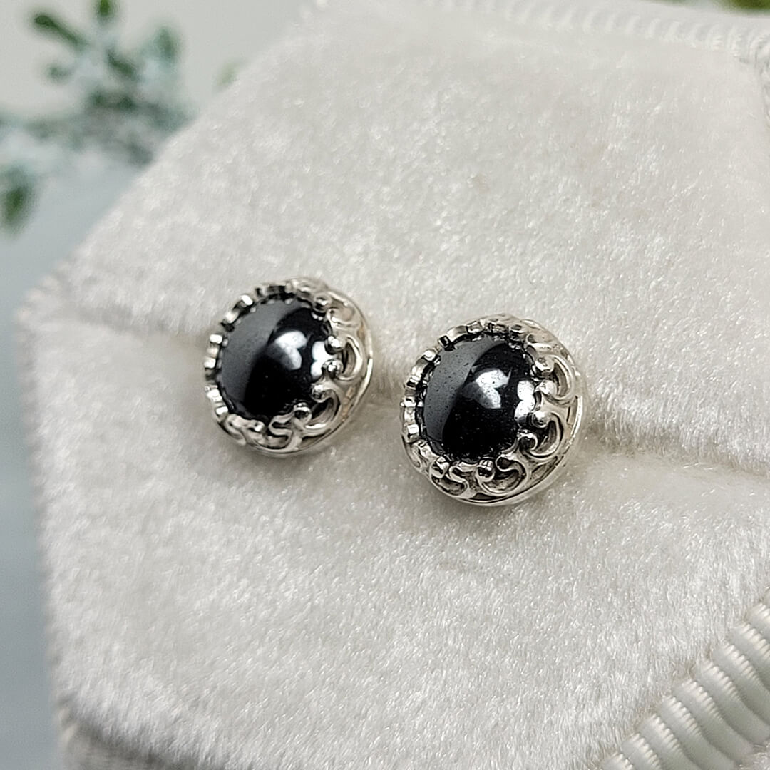 Witching Hour Hematite Stud Earrings