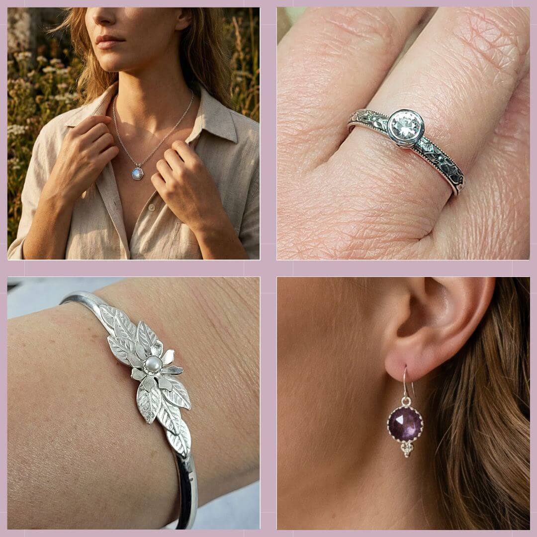 jewelry sizing and styling guides for necklaces, rings, earrings and bracelets - Kryzia Kreations Jewelry -mobile