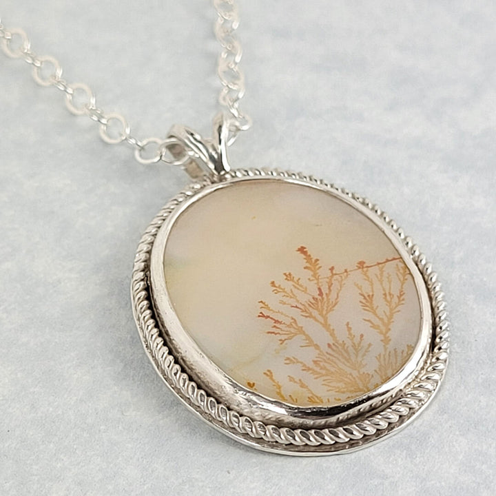 Branch Scenic Dendritc Agate Necklace in Sterling Silver