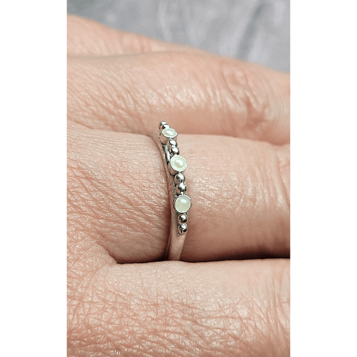 Pearl Ring Band in Sterling Silver