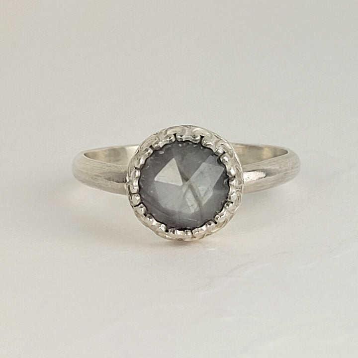 Silvery Gray Sapphire Ring in Sterling Silver