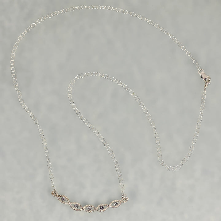 Braided Gray Spinel Necklace in Sterling Silver