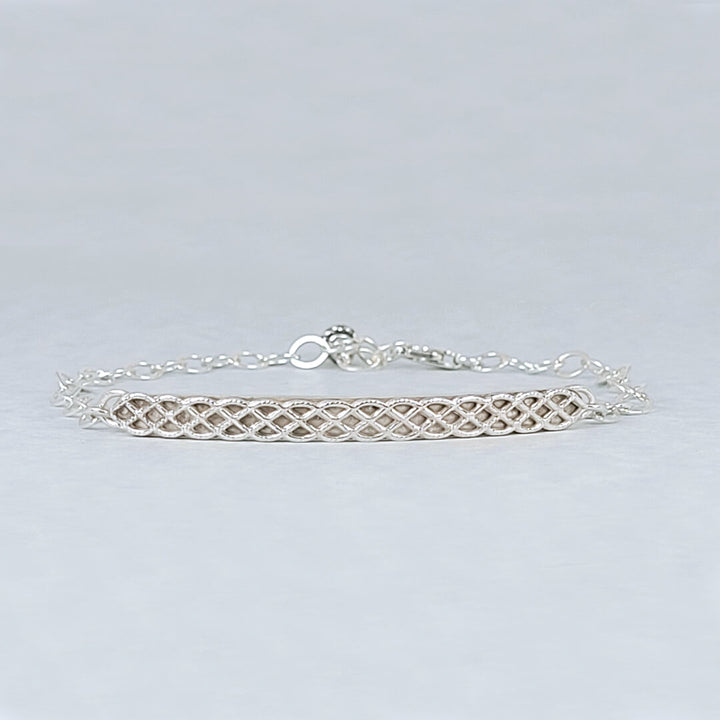sterling silver woven bar bracelet