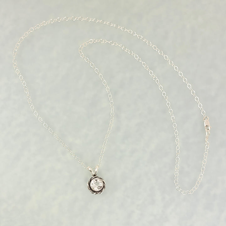 dainty white topaz necklace in sterling silver