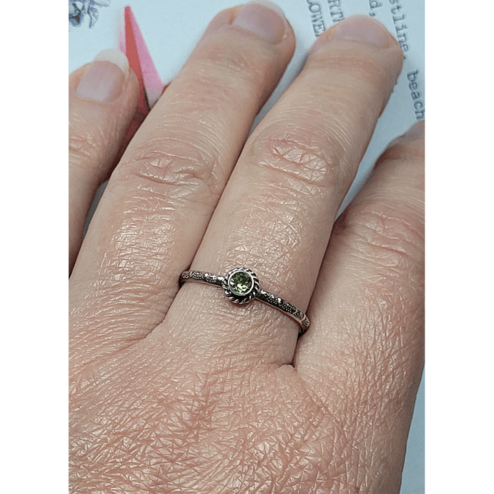 Peridot August Birthstone Ring in Sterling Silver