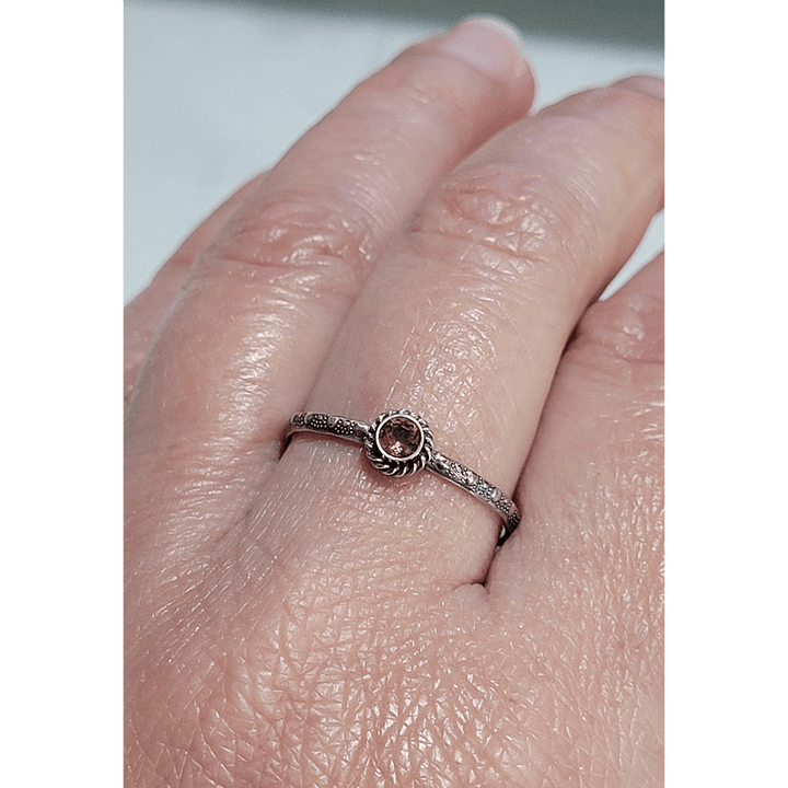 Moments Pink Tourmaline October Birthstone Ring in Sterling Silver