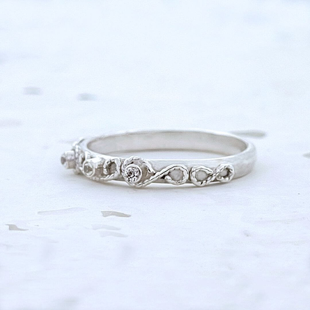 Scrollwork Ring Women's Scrollwork White Sapphire Ring in Sterling Silver – Kryzia ...