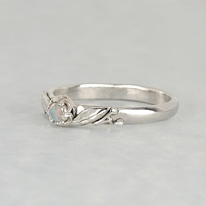 Willow Leaf Opal Ring in Sterling Silver