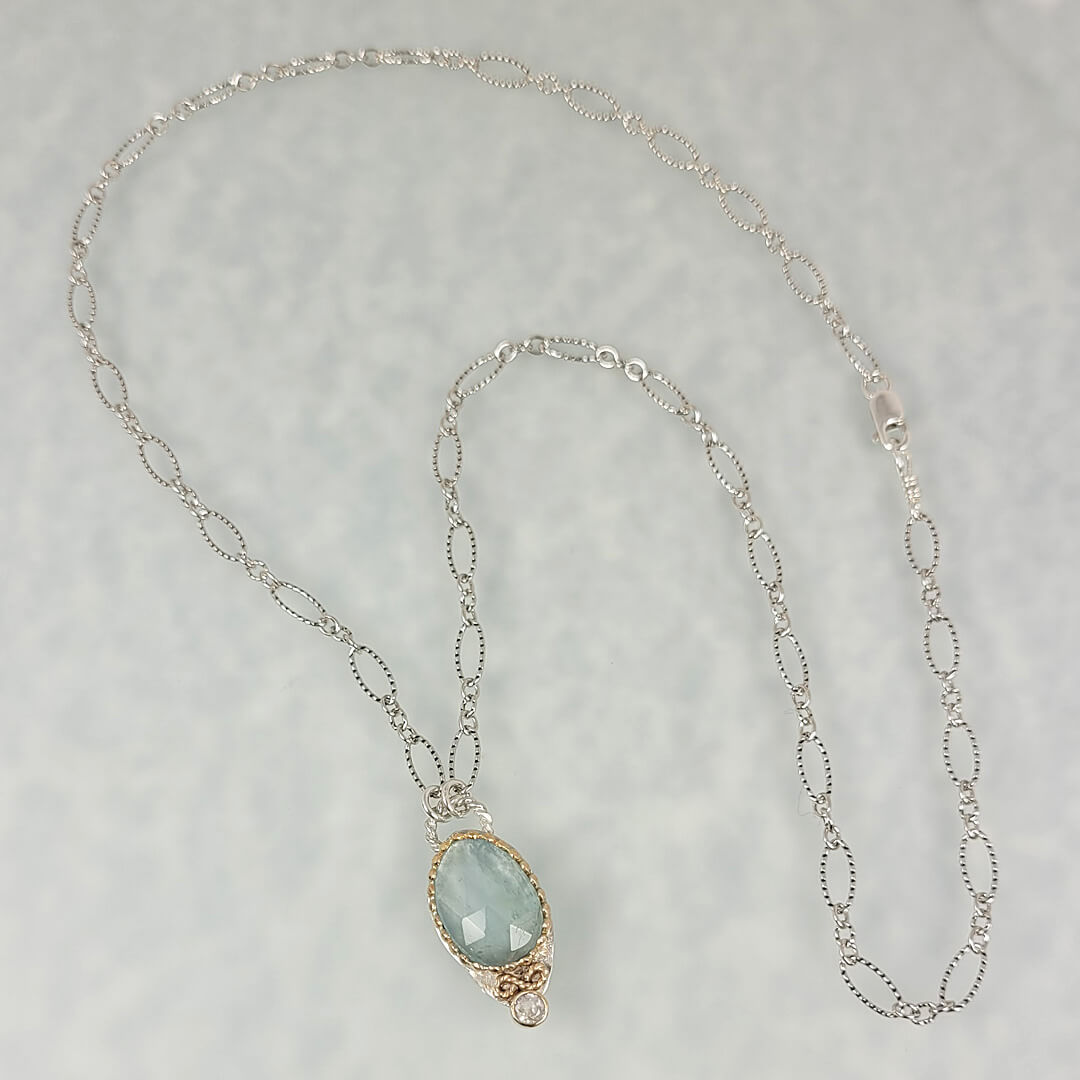 aquamarine and moonstone necklace