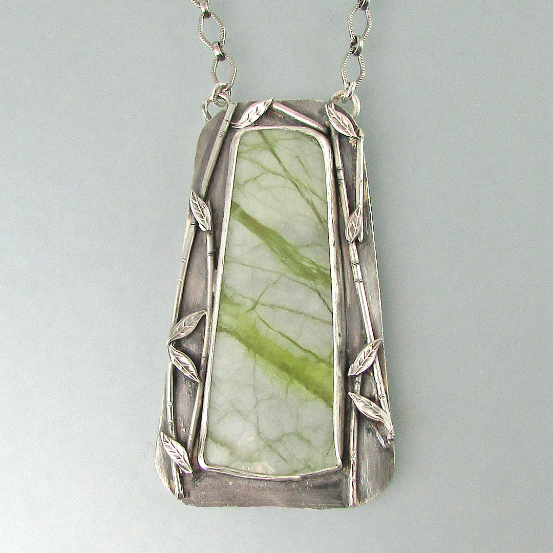 bamboo tree necklace in sterling silver