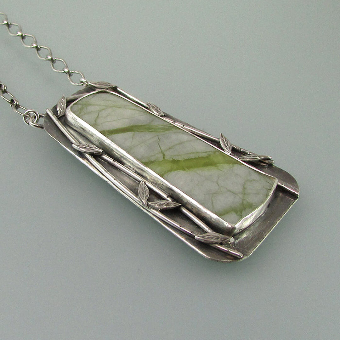 bamboo tree agate necklace